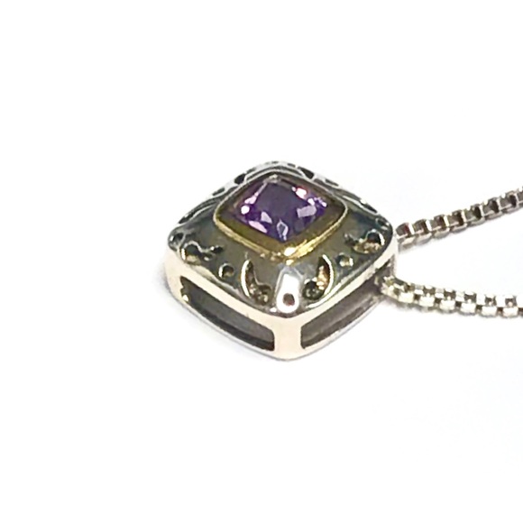 KREMENTZ STERLING & 18k Amethyst NECKLACE - Picture 7 of 8